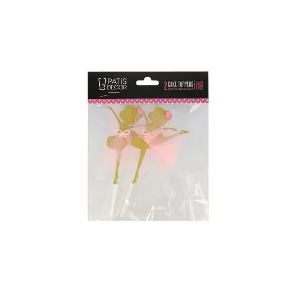 Cake topper danseuse dorée (x 2)
