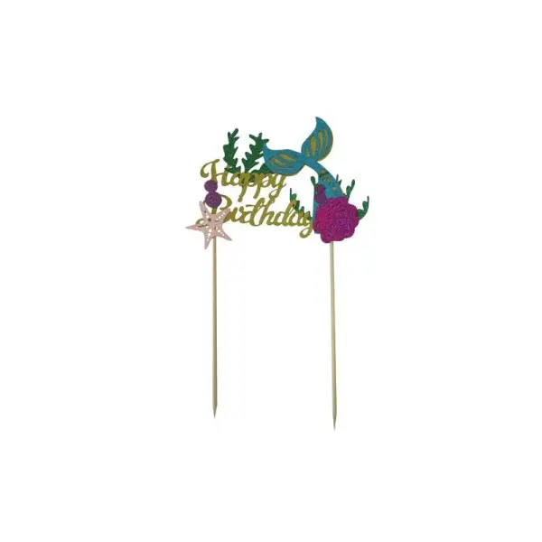 Cake topper Happy birthday sirène