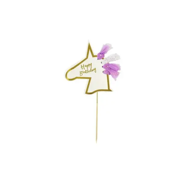 Cake topper tête de licorne