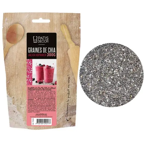 Graines de chia noir décortiquées (Salvia hispanica) 300 g