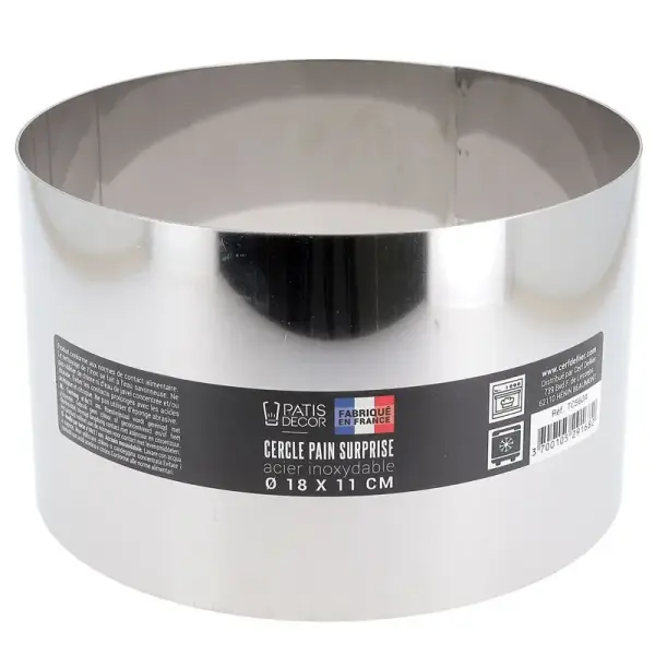 Cercle à pain surprise inox H 11 cm Diam 18 cm