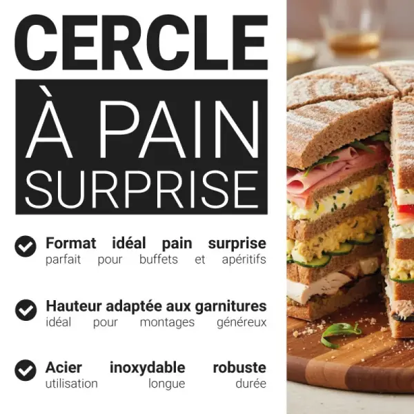 Cercle à pain surprise inox H 11 cm Ø 16 cm