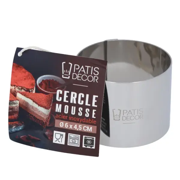 Cercle à mousse inox H 4,5 cm Ø 6 cm