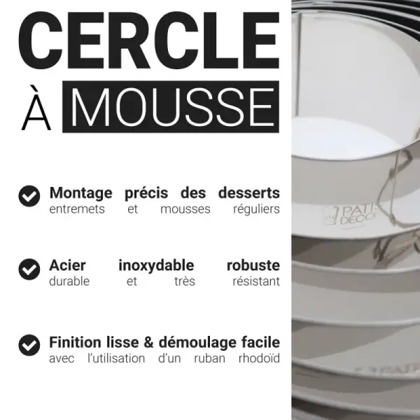 Cercle à mousse inox H 4,5 cm Ø 6 cm