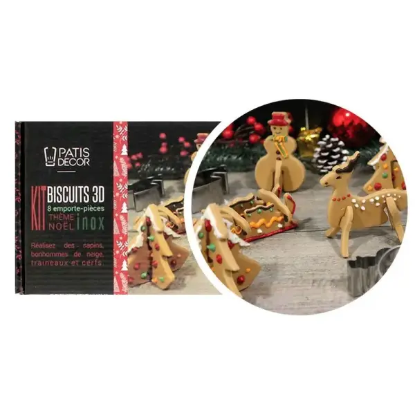 Kit emporte-pièces biscuits de Noël 3D