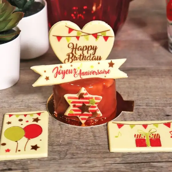 Transfert chocolat Anniversaire - DDM 02/26