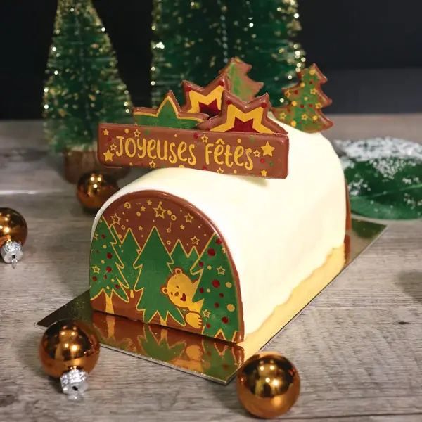 Transfert chocolat thème Noël Ourson