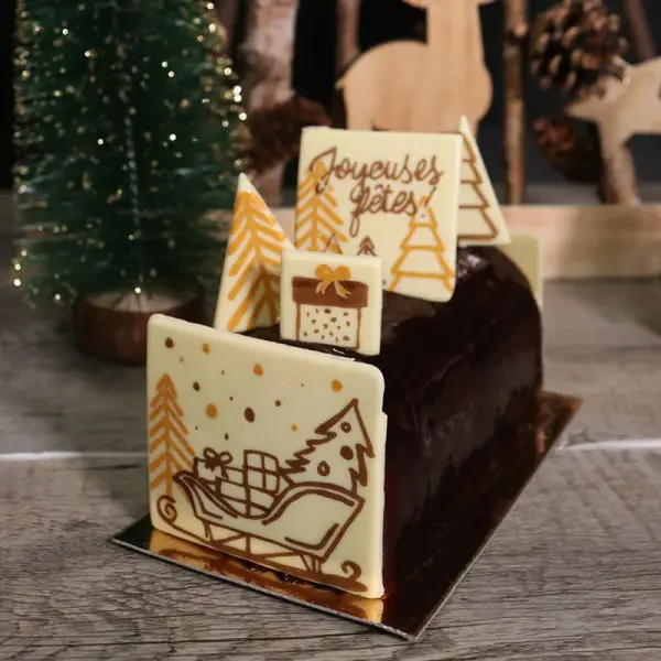 Transfert chocolat thème Noël moderne