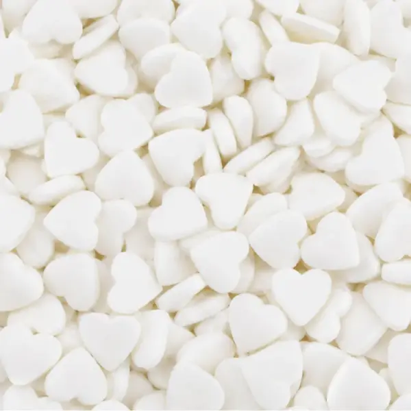 Décors comestibles cœurs blancs 50 g