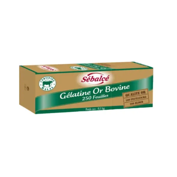 Gélatine bovine en feuilles qualité Or 500 g
