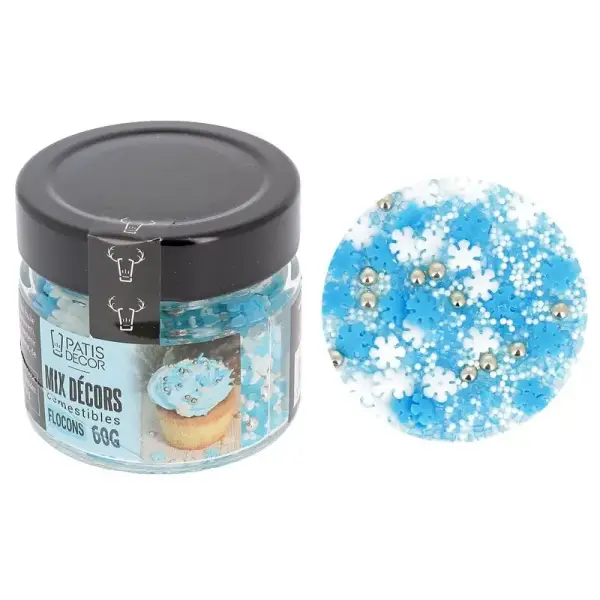 Décors comestibles flocons assortis 60 g