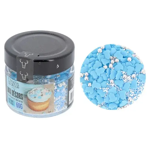 Décors comestibles bébé bleus assortis 60 g