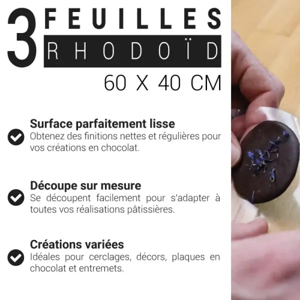 3 Feuilles rhodoïd - 60 x 40 cm