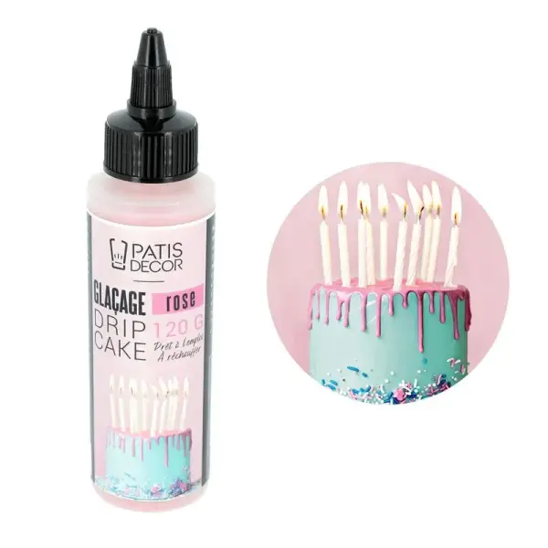 Glaçage pour drip cake rose 120 g