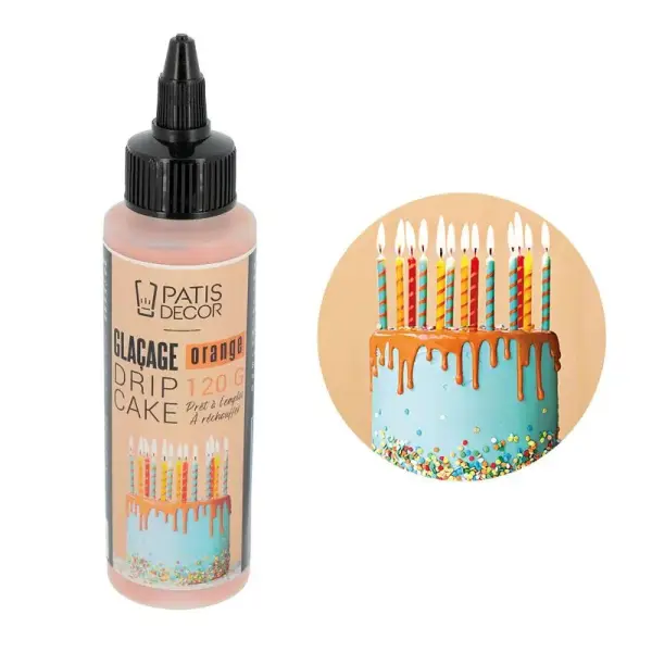 Glaçage pour drip cake orange 120 g - DDM 07/26