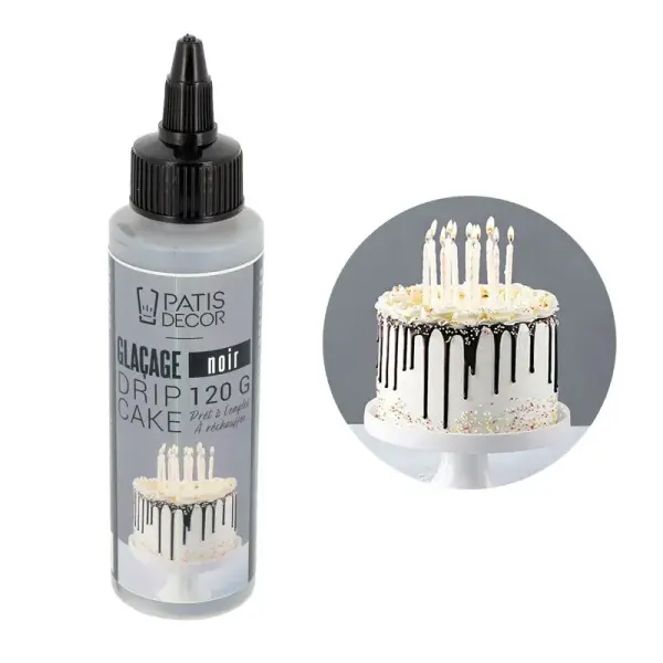Glaçage pour drip cake noir 120 g - DDM 08/26