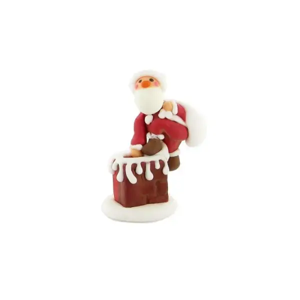 Décor comestibles Père Noël hotte dans la cheminée (x20)