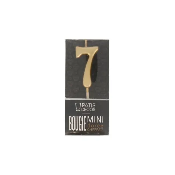 Bougie anniversaire dorée chiffre 7
