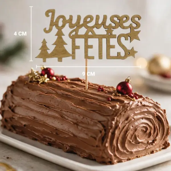 Décors sur pique "Joyeuses Fêtes" dorés (x30)
