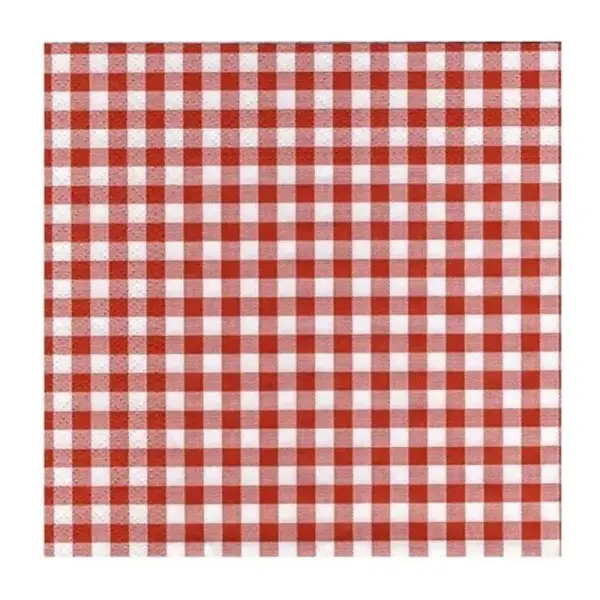 50 Serviettes de table vichy rouge