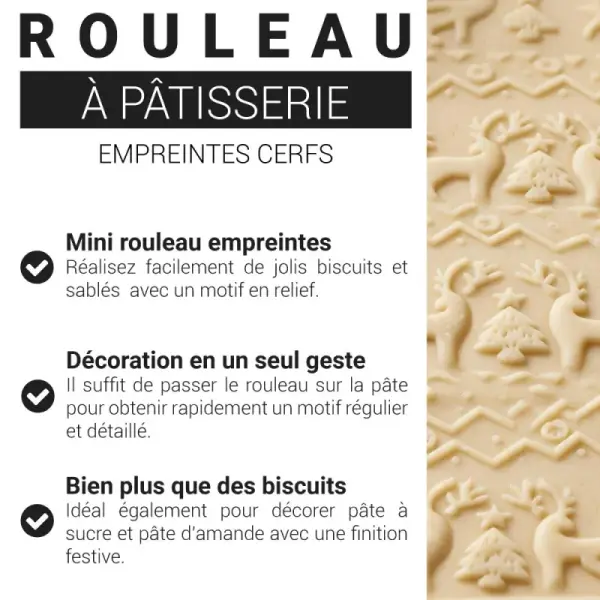 Mini rouleau empreintes Cerfs