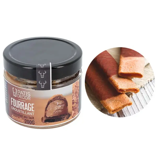 Fourrage croustillant chocolat au lait et crêpes dentelles - 200g