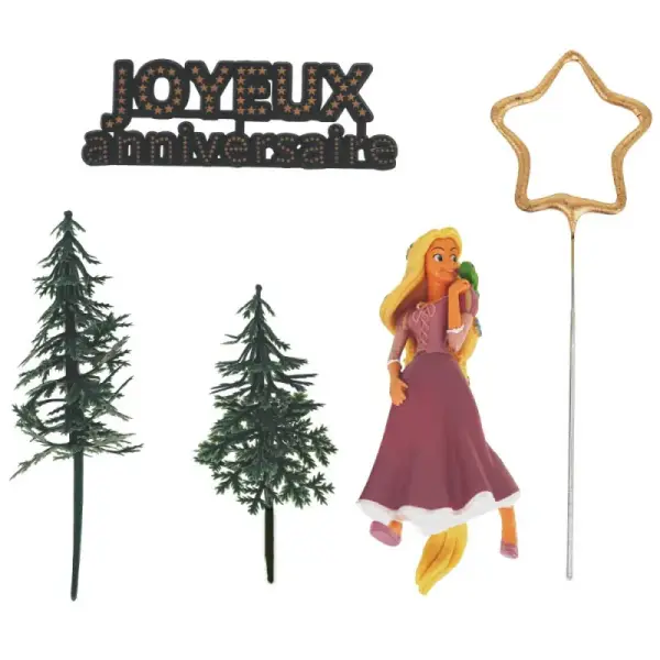 Kit décor gâteau Princesse aux longs cheveux