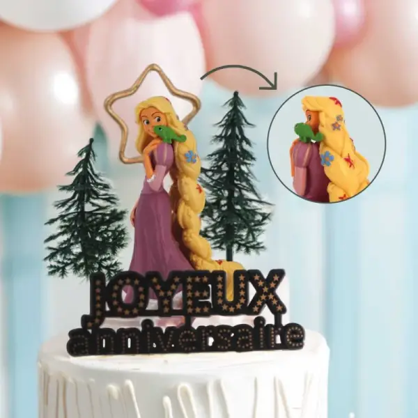 Kit décor gâteau Princesse aux longs cheveux