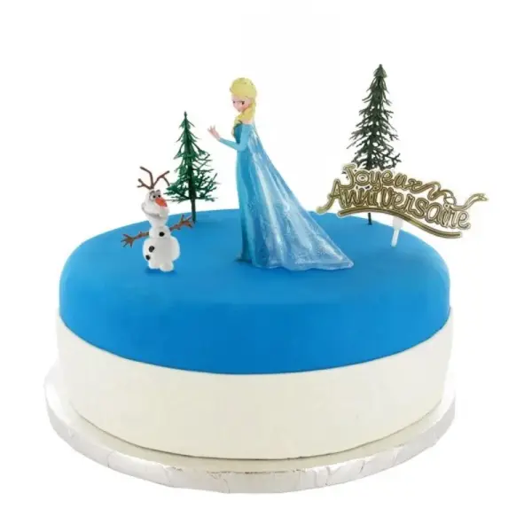 Kit décor gâteau Elsa et Olaf