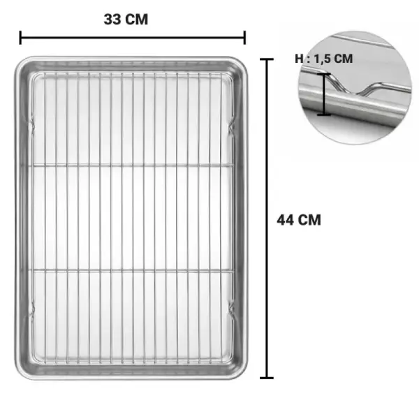 Kit de glaçage grille + bac 45 x 33 cm