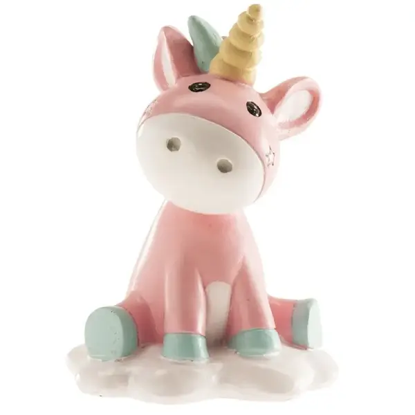 Décor licorne rose 10 cm