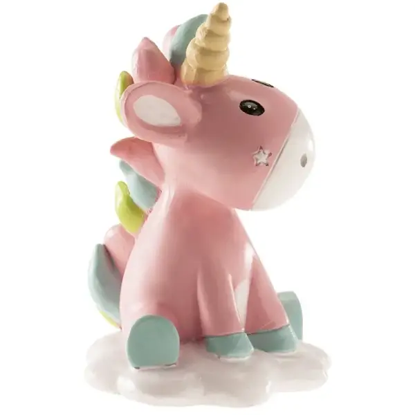 Décor licorne rose 10 cm