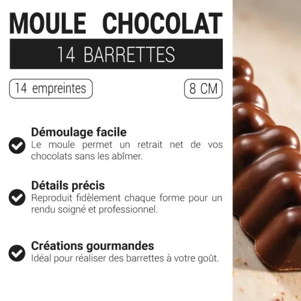 Moule chocolat 14 Barrettes