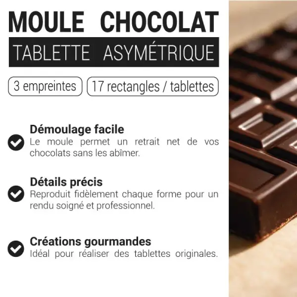 Moule chocolat tablette asymétrique