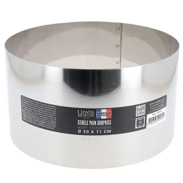 Cercle à pain surprise inox H 11 cm Diam 20 cm