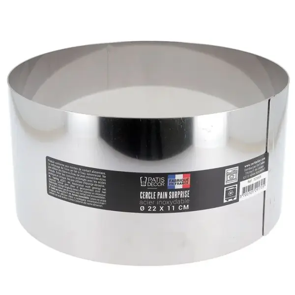 Cercle à pain surprise inox H 11 cm Diam 22 cm