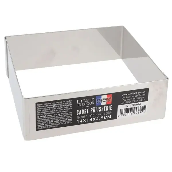 Cadre à mousse inox H 4,5 cm 14 x 14 cm