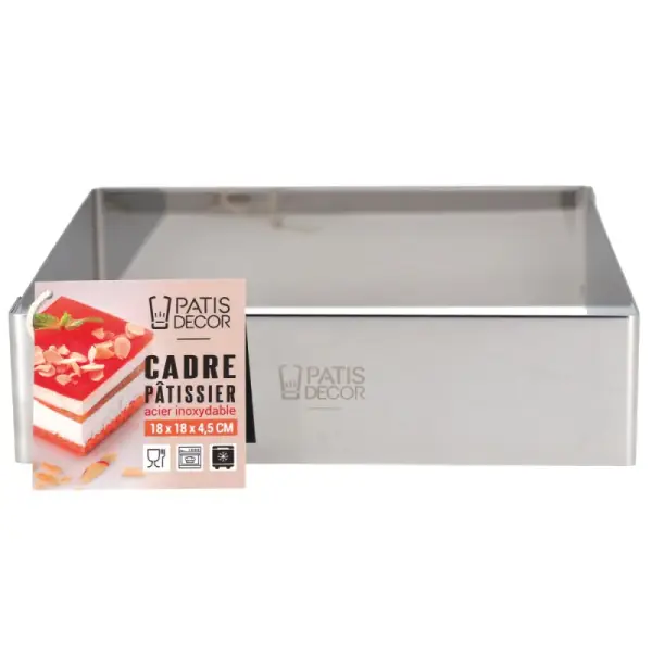 Cadre à mousse inox H 4,5 cm 18 x 18 cm