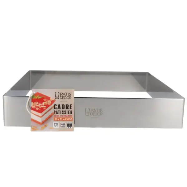 Cadre à mousse inox H 4,5 cm 26 x 26 cm