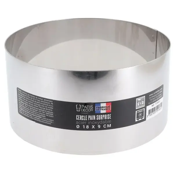 Cercle à pain surprise inox H 9 cm Ø 18 cm
