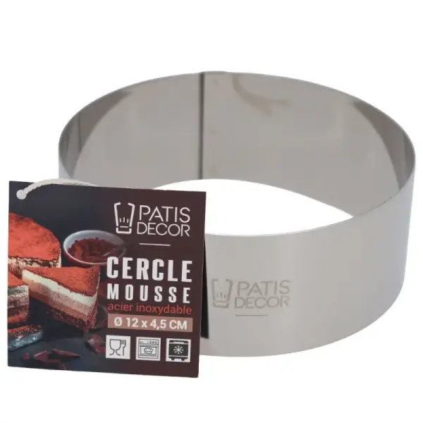 Cercle à mousse inox H 4,5 cm Ø 12 cm