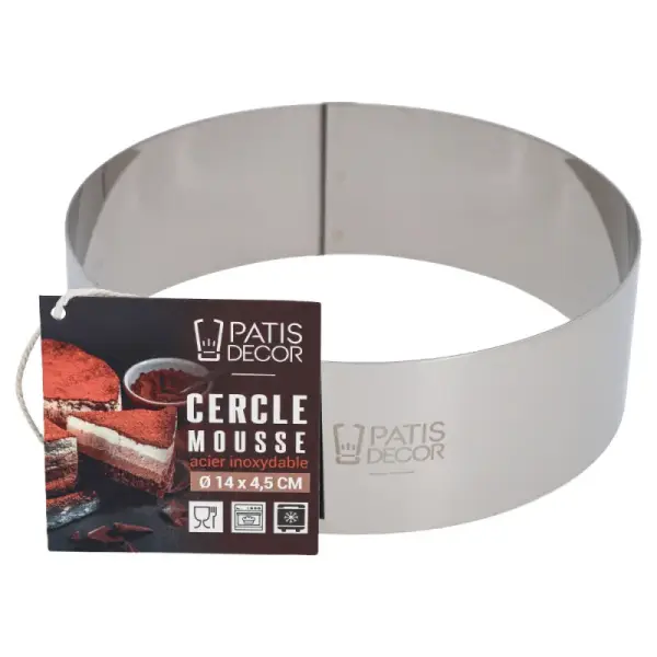Cercle à mousse inox H 4,5 cm Ø 14 cm