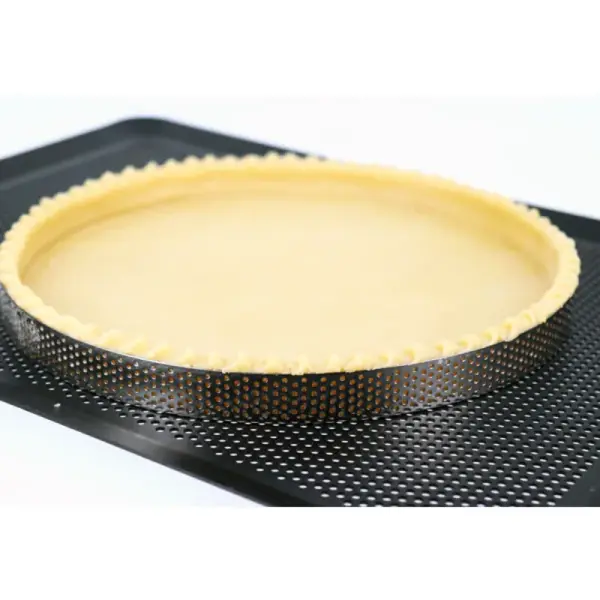 Cercle à tarte perforé inox - Hauteur 3,5 cm