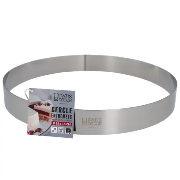 Cercle à entremets inox H 3,5 cm Ø 28 cm