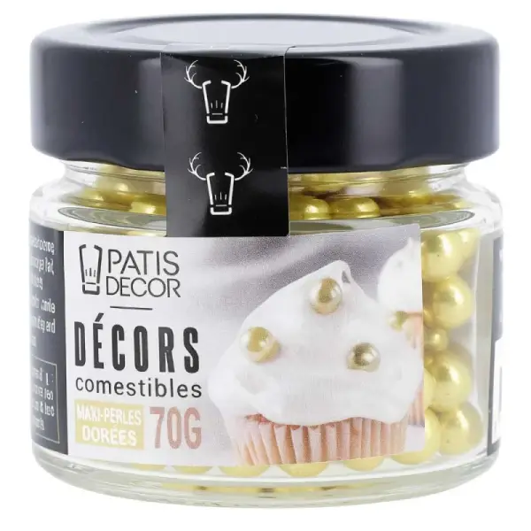 Maxi perles dorées comestibles Ø 8 mm 70 g