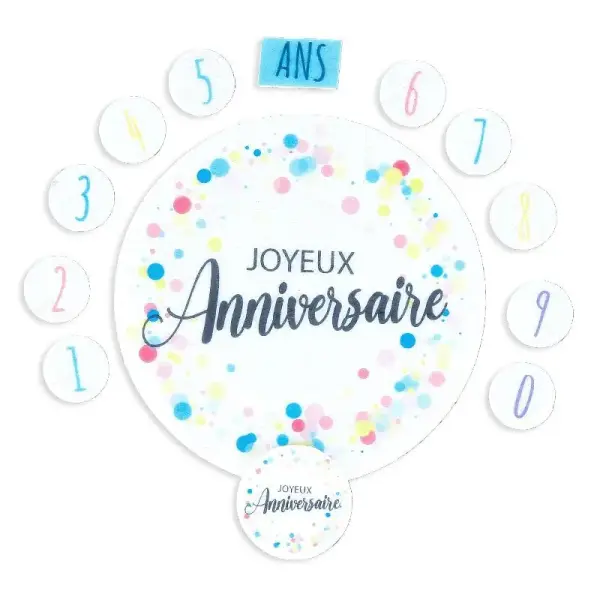 Décors en azyme assortis thème anniversaire n°5