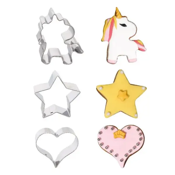 Emporte-pièce Licorne assortis (x3)