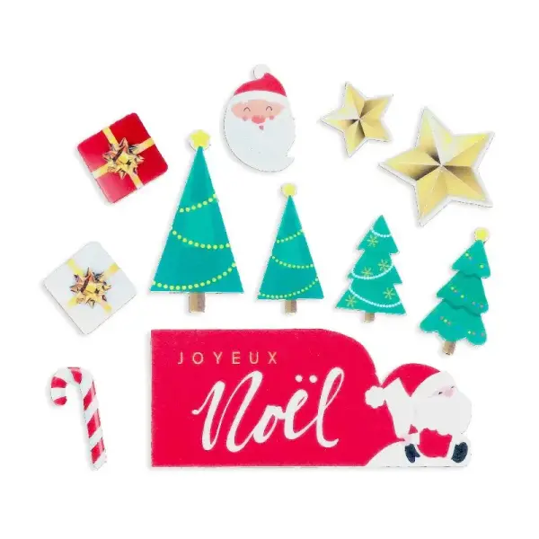 Décors en azyme assortis thème Hotte du Père Noël