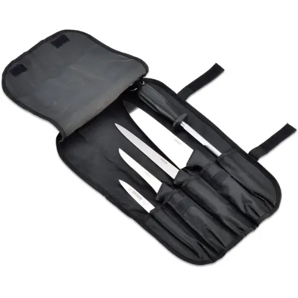 trousse à couteaux 5 pièces en nylon noir