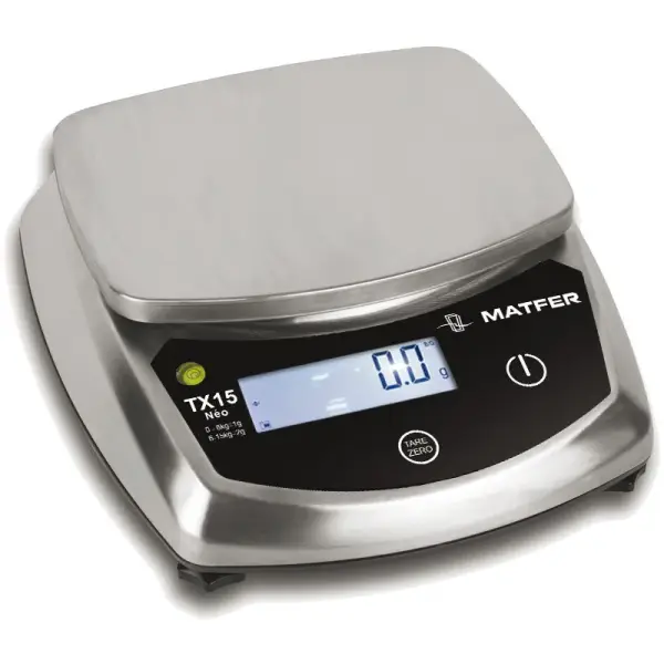 balance digitale inox NEO TX IP65 jusqu'à 15 Kg /1 à 2 g
